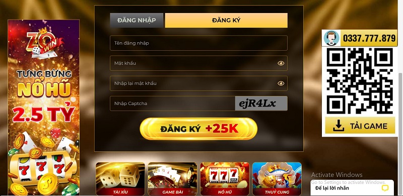 Đăng ký Zowin chơi mậu binh