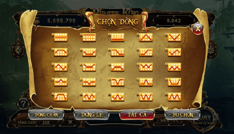 Chiến thuật chia nhỏ cược tại Pirate King Zowin