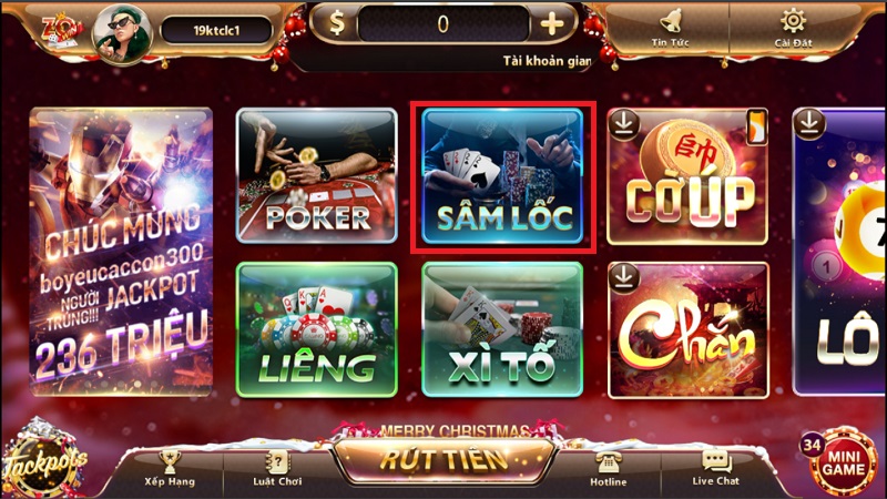 Cách chơi sâm lốc tại Zowin