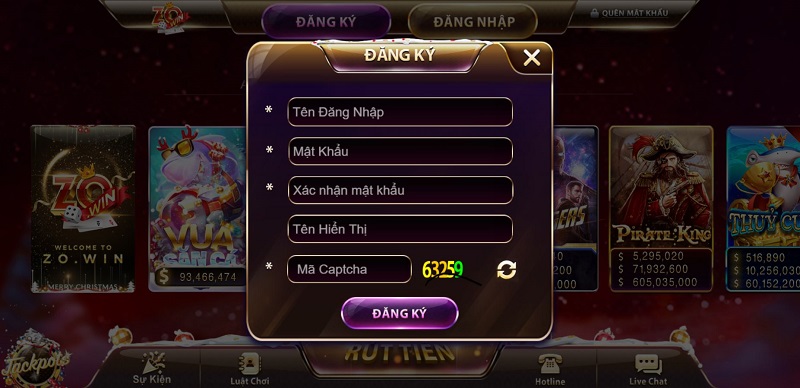 Người chơi điền đầy đủ các thông tin trong bảng biểu