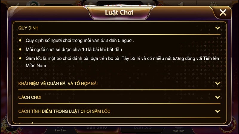 Luật chơi sâm lốc Zowin