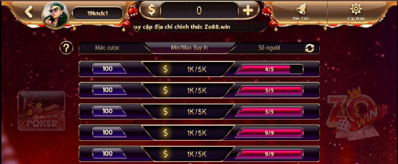 Giữ bình tĩnh khi chơi Poker Zowin